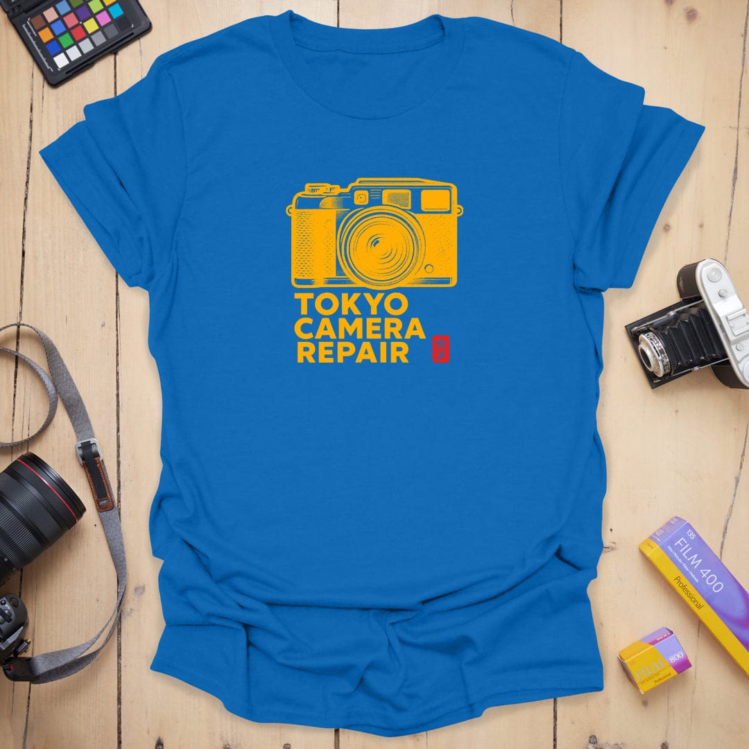 T-Shirt With Retro Camera Art for Tokyo Camera Repair Fans