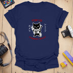 T-Shirt With Retro Tokyo Cat And Camera Print