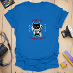 T-Shirt With Retro Tokyo Cat And Camera Print