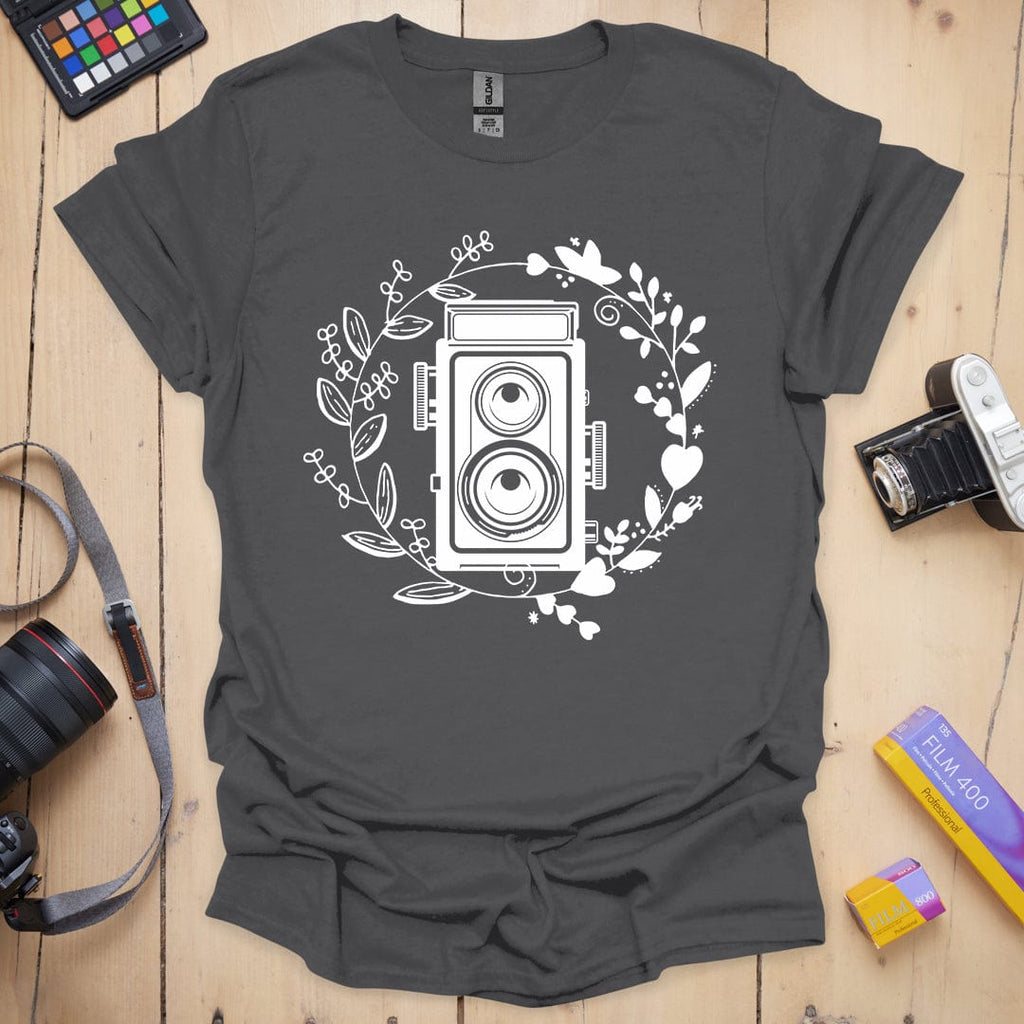 T-Shirt With Twin Lens Reflex Camera Design