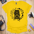 T-Shirt With Twin Lens Reflex Camera Design