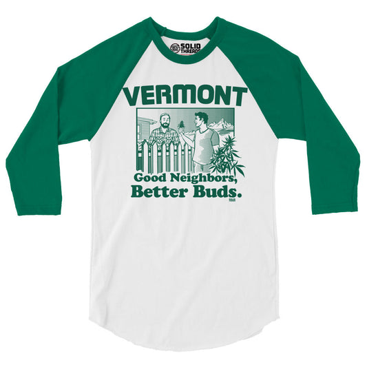  Vermont Better Buds Vintage Baseball Raglan | Funny Marijuana Tee | Solid Threads