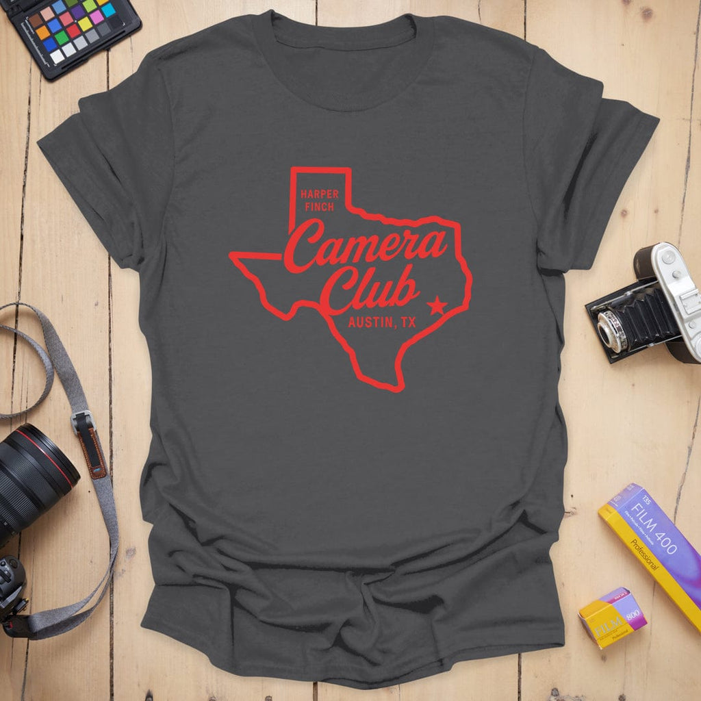 T-Shirt With Texas State Outline and Photography Design