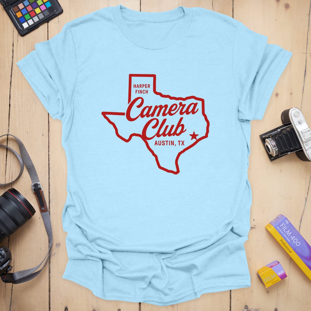T-Shirt With Texas State Outline and Photography Design