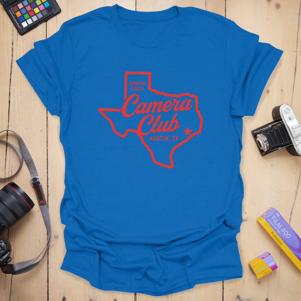 T-Shirt With Texas State Outline and Photography Design