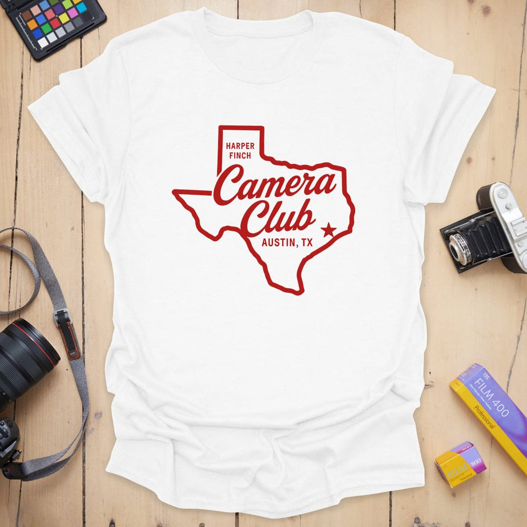 T-Shirt With Texas State Outline and Photography Design