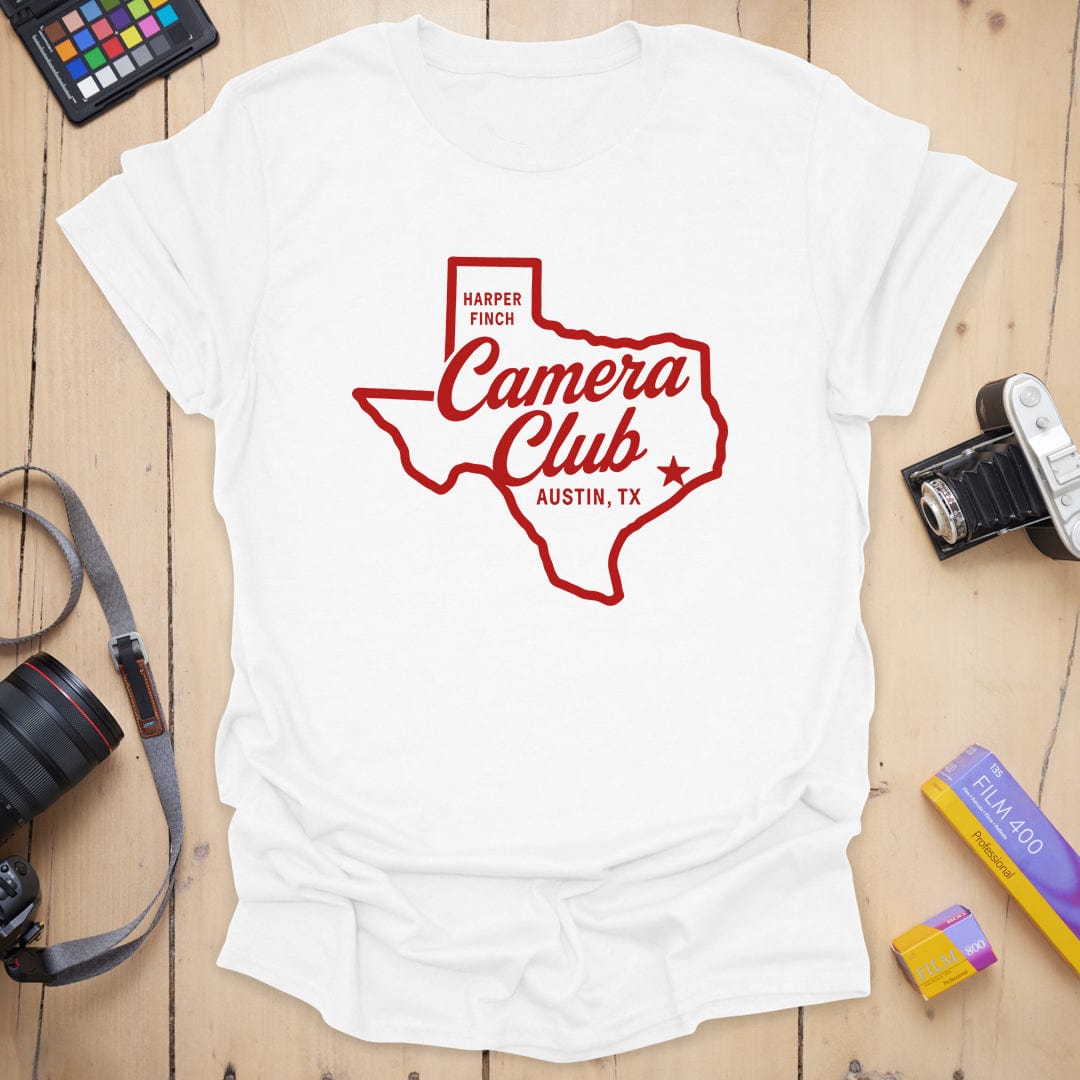 T-Shirt With Texas State Outline and Photography Design