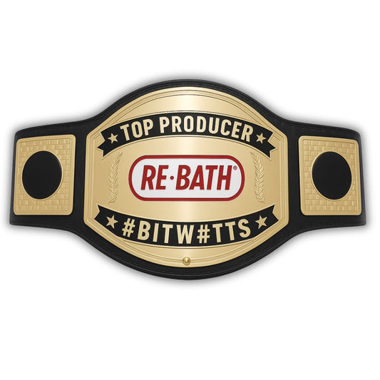 Custom Name and RE BATH Logo Wrestling Championship Belt