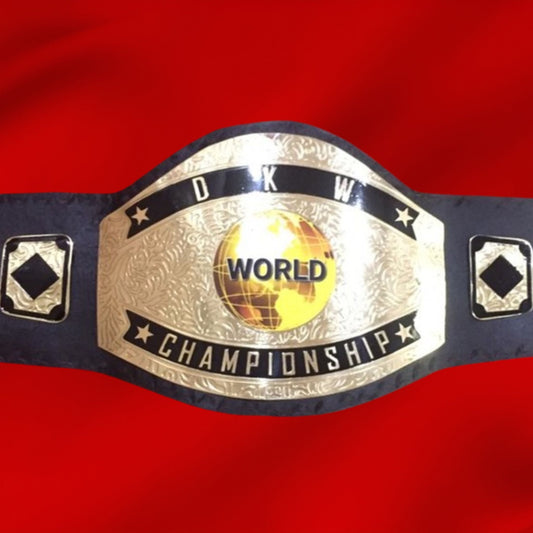 Custom Name and Golden World Logo Wrestling Championship Belt
