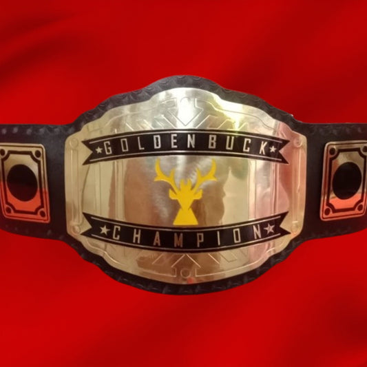Custom Name and Golden Deer Logo Wrestling Championship Belt