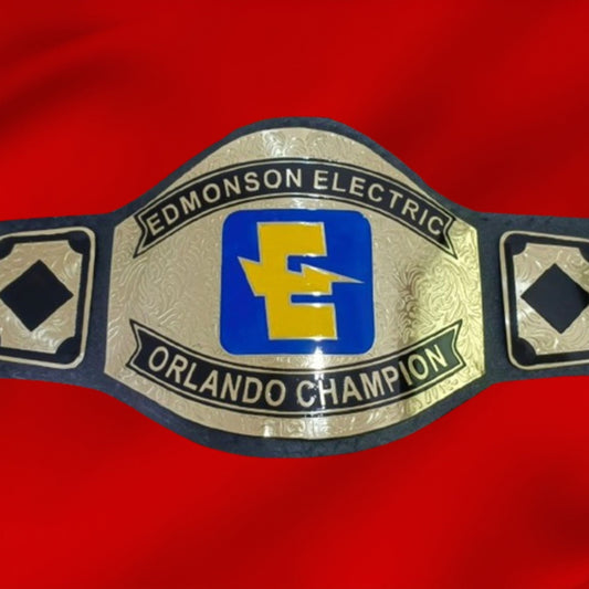 Custom Name and E Spark Logo Wrestling Championship Belt