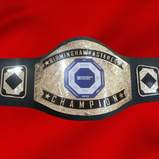 Custom Name and Goal Achieving Logo Wrestling Championship Belt