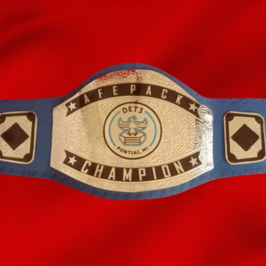 Custom Name and DET 3 Eagle Logo Wrestling Championship Belt