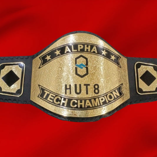 Custom Name and Hut 8 Logo Wrestling Championship Belt