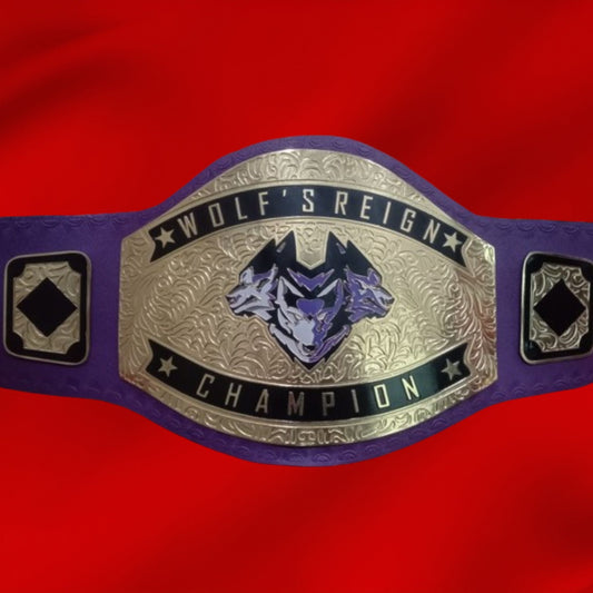 Custom Name and Wolf Logo Wrestling Championship Belt