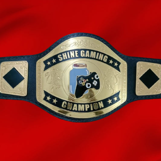 Custom Name and Joystick and Glass Jar Logo Wrestling Championship Belt