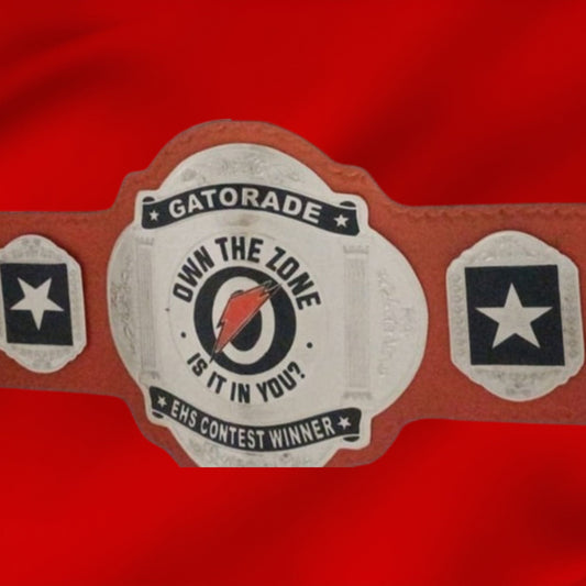 Custom Name and Orange Energy Spark Logo Wrestling Championship Belt