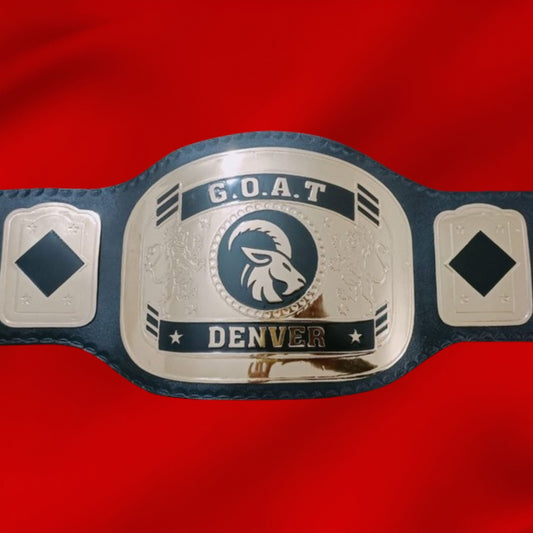 Custom Name and Wild Goat Logo Wrestling Championship Belt