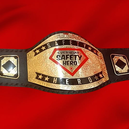 Custom Name and Everday Safety Hero Logo Wrestling Championship Belt