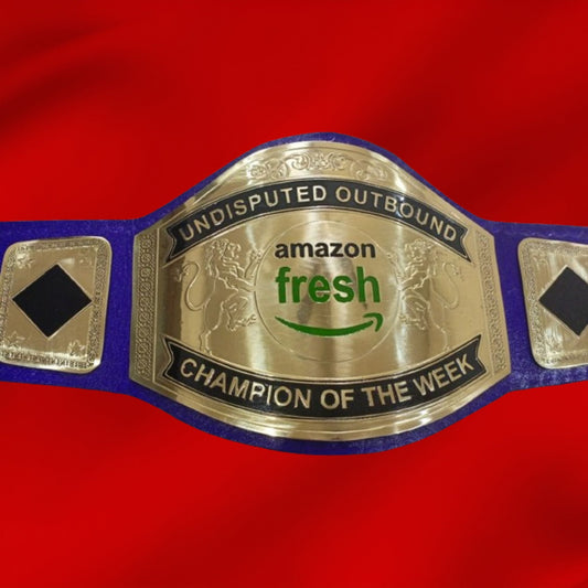 Custom Name and Amz Fresh Logo Wrestling Championship Belt