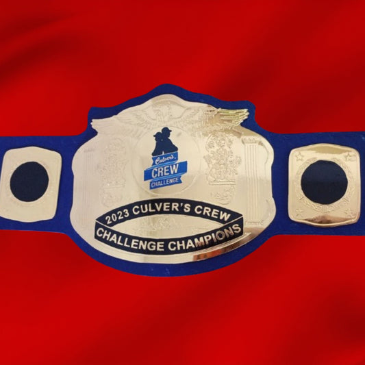 Custom Name and Crew Culvers Challenge Logo Wrestling Championship Belt
