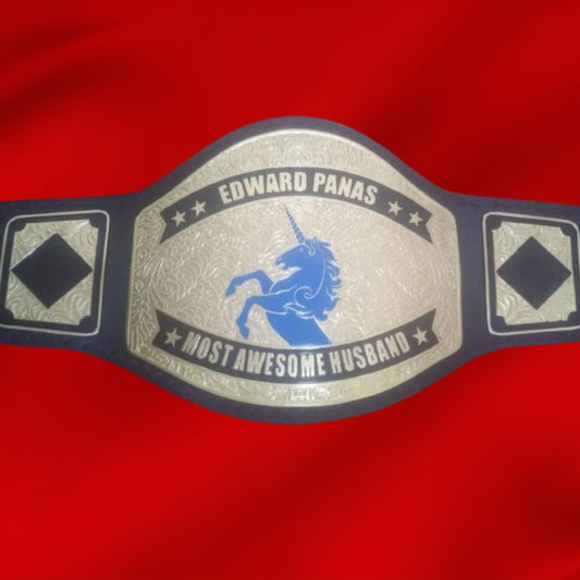 Custom Name and Horse Logo Wrestling Championship Belt