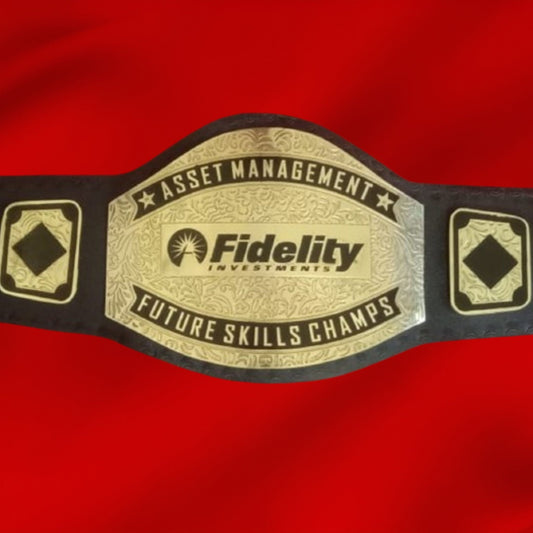 Custom Name and Fidelity Investment Logo Wrestling Championship Belt