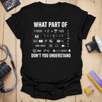 T-Shirt With Camera Settings for Manual Mode Photographers