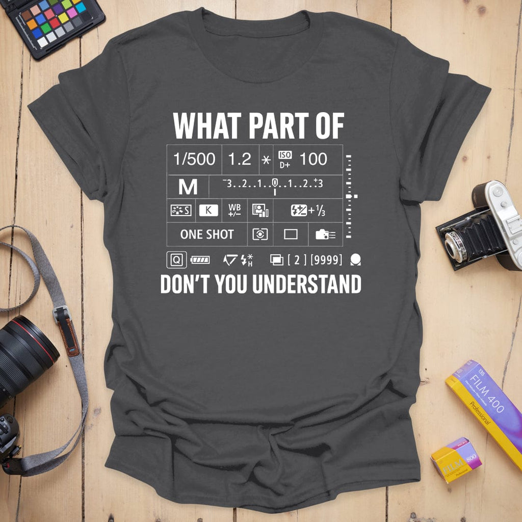 T-Shirt With Camera Settings for Manual Mode Photographers