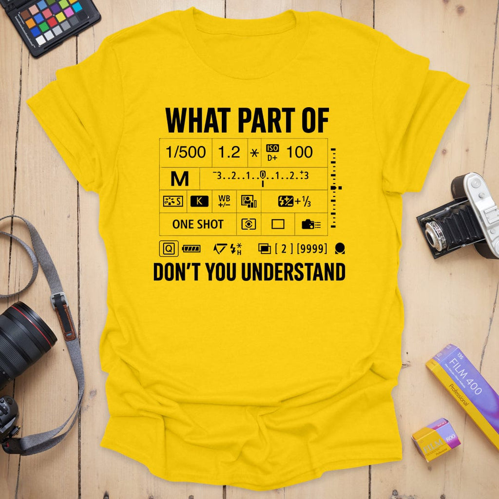 T-Shirt With Camera Settings for Manual Mode Photographers
