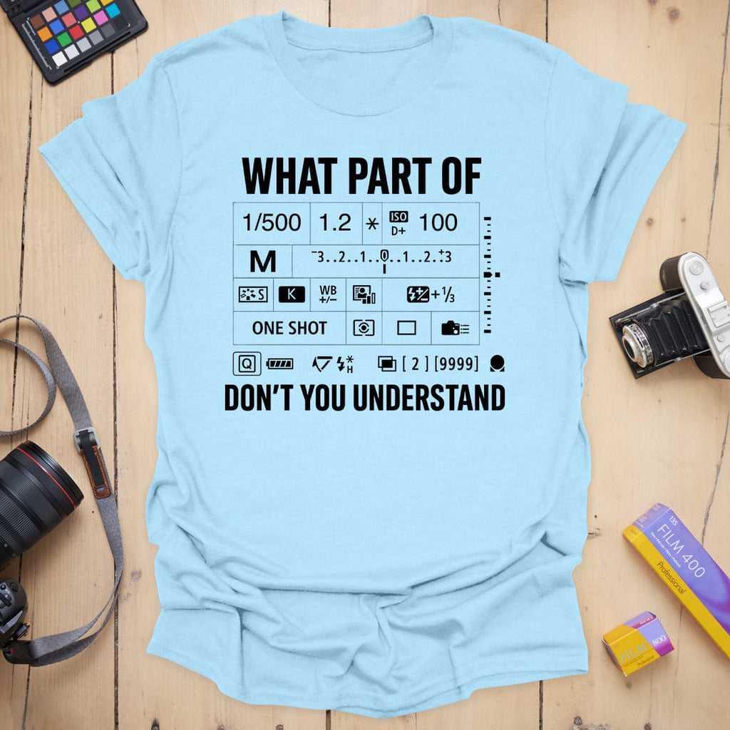 T-Shirt With Camera Settings for Manual Mode Photographers