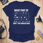 T-Shirt With Camera Settings for Manual Mode Photographers