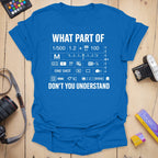 T-Shirt With Camera Settings for Manual Mode Photographers