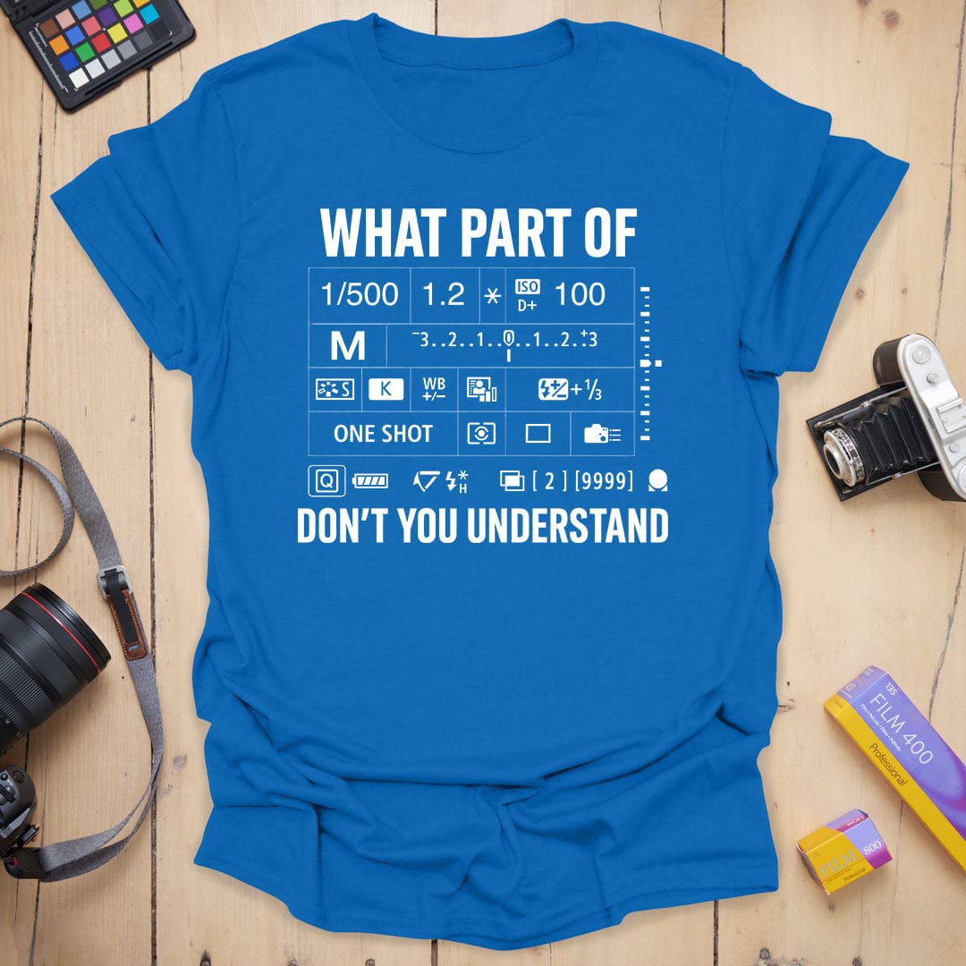 T-Shirt With Camera Settings for Manual Mode Photographers