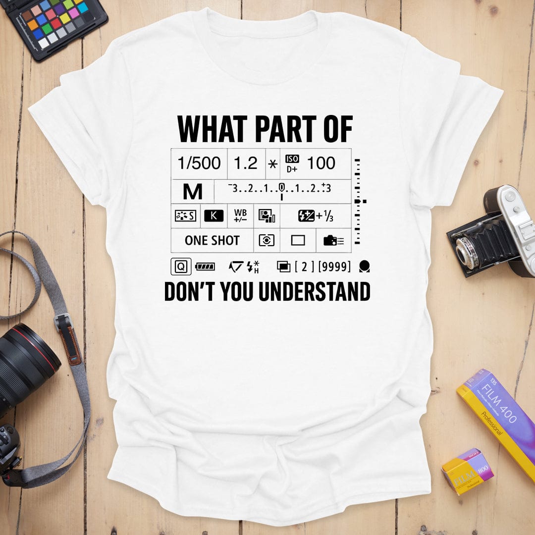T-Shirt With Camera Settings for Manual Mode Photographers