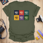 T-Shirt With Retro Camera Grid Pop Art Design