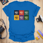 T-Shirt With Retro Camera Grid Pop Art Design