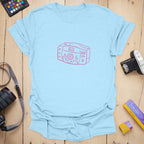 T-Shirt With Y2K Camera Line Art And Retro Flair