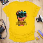 T-Shirt With You Are Beautiful Vintage Graphic