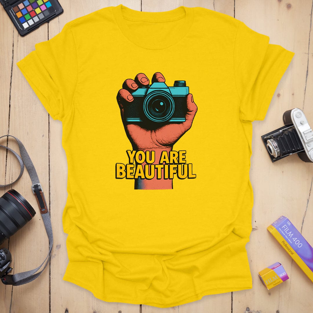 T-Shirt With You Are Beautiful Vintage Graphic