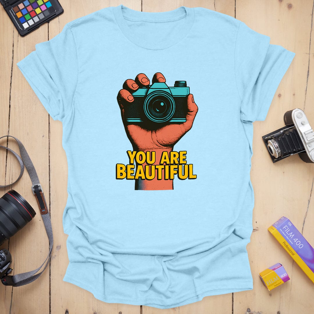 T-Shirt With You Are Beautiful Vintage Graphic
