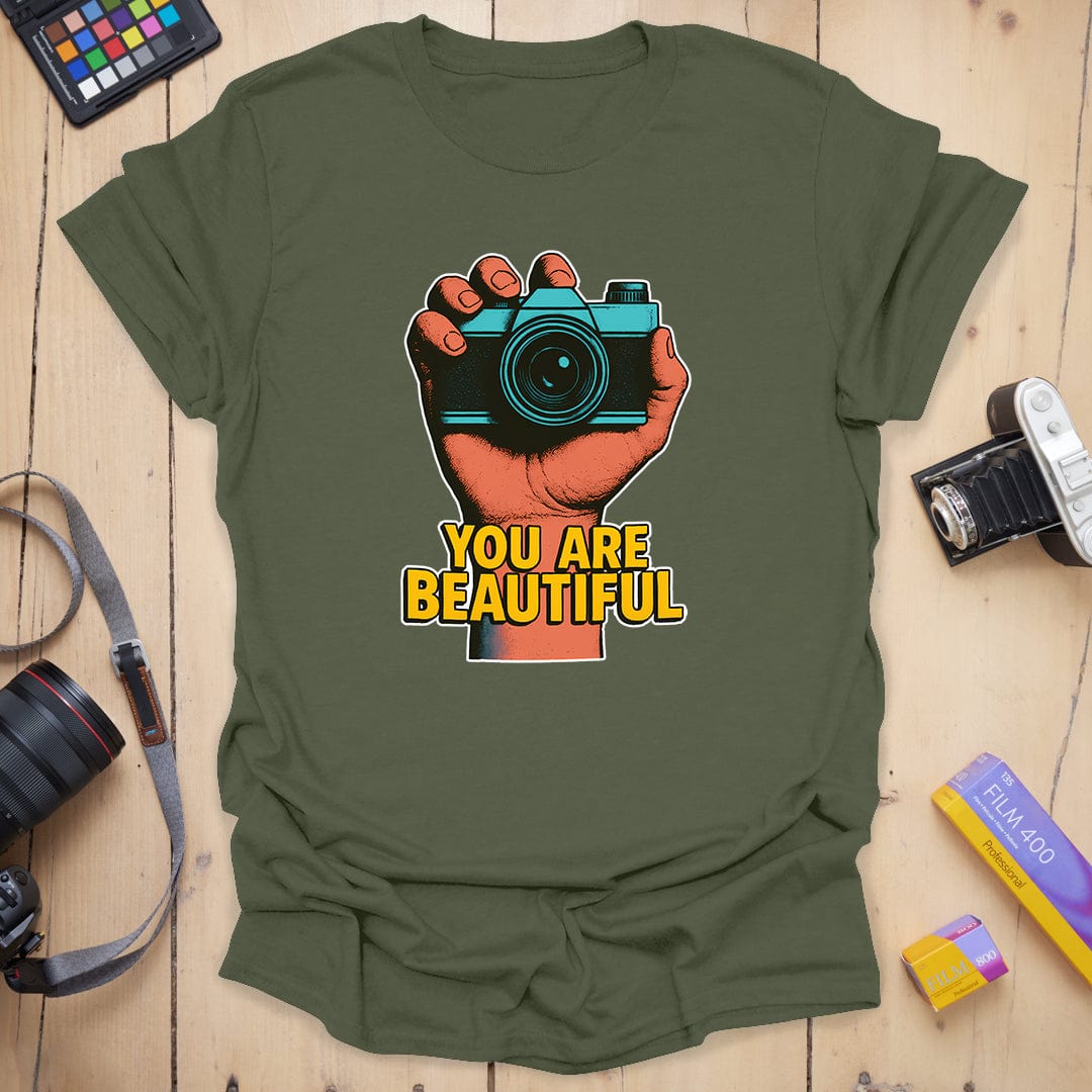 T-Shirt With You Are Beautiful Vintage Graphic