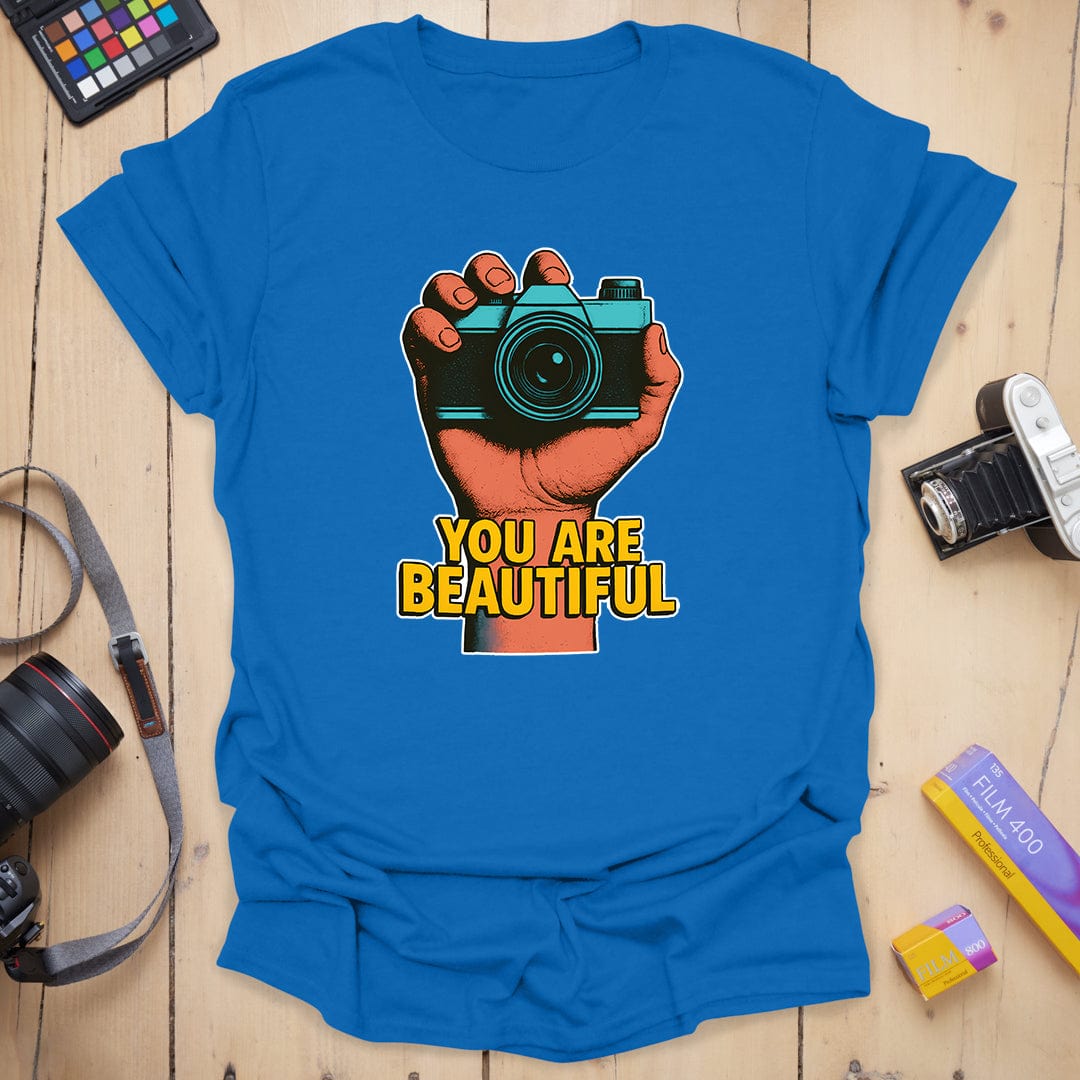 T-Shirt With You Are Beautiful Vintage Graphic
