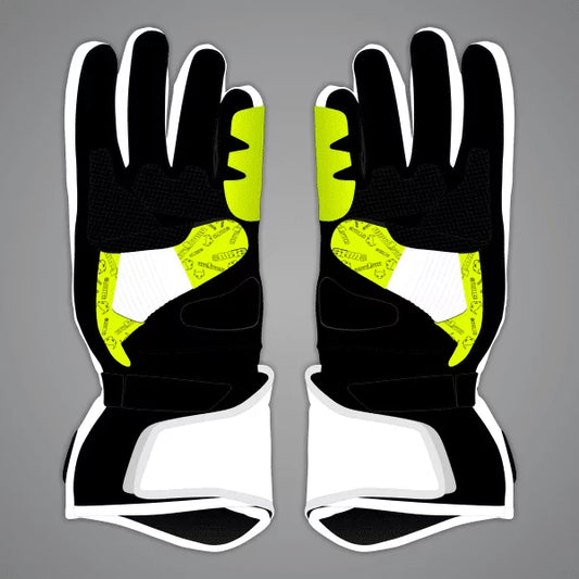 Alvaro Bautista White Motorcycle Gloves SBK 2024