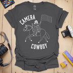 T-Shirt Camera Cowboy Album-Inspired Graphic