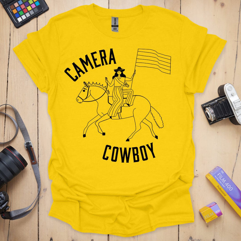 T-Shirt Camera Cowboy Album-Inspired Graphic