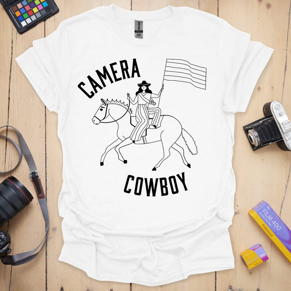 T-Shirt Camera Cowboy Album-Inspired Graphic