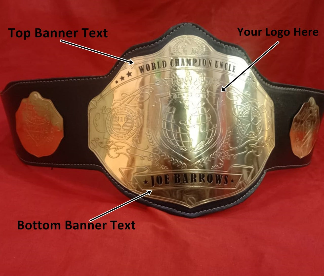 Custom Name and World Crown Logo Wrestling Championship Belt - Customize Wrestling Belts