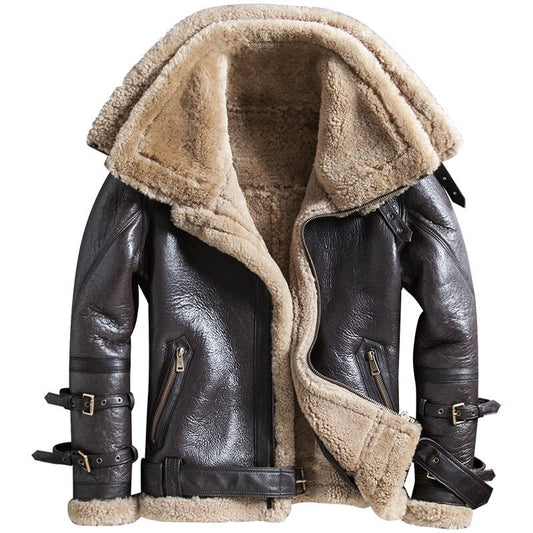 Brown Sheepskin Winter Fur Coat