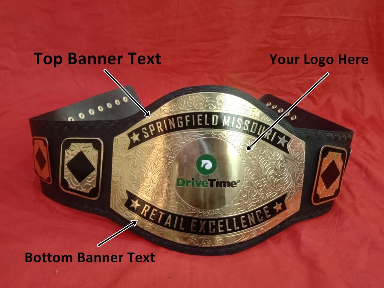 Custom Name and Drive Time Logo Wrestling Championship Belt - Customize Wrestling Belts Wrestling Customize Beltposhleathers - 14b7Black2mm BrassCustom Name and Drive Time Logo Wrestling Championship Belt - Customize Wrestling BeltsWrestling Customize Beltposhleathers - 14b7